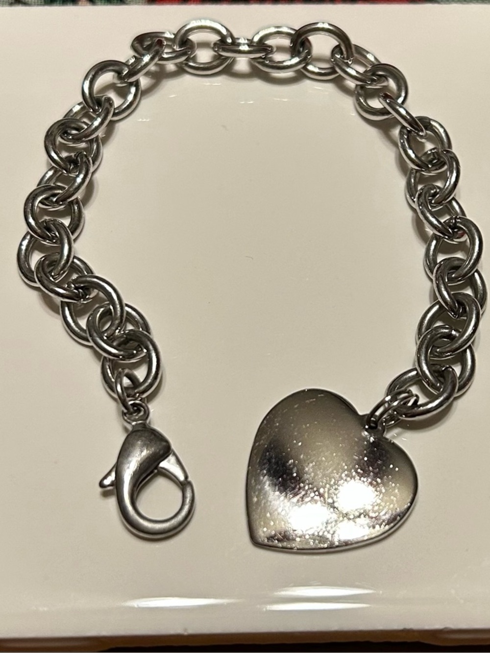 Silver heart charm bracelet
